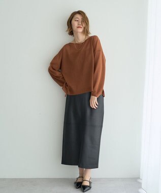 YECCA VECCA レザーライクナロースカート Black