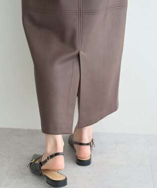 YECCA VECCA レザーライクナロースカート Brown