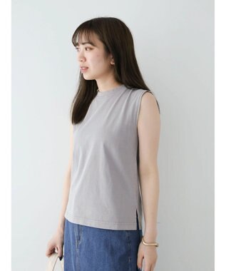 Green Parks ・Ｄｏｕｂｌｅ　Ｆｌａｇｓ　ピグメント加工ノースリＴＥＥ Light Gray