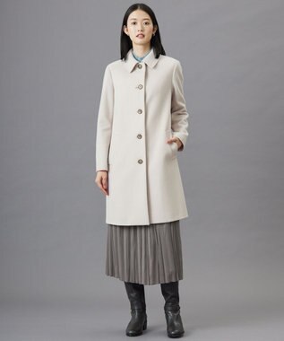 J.PRESS LADIES ショートビーバー ステンカラー コート ベージュ系