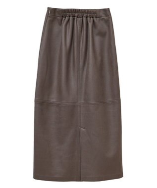 YECCA VECCA レザーライクナロースカート Brown