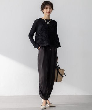 23区 L 【Oggi5月号掲載/洗える】シアー レイヤード TEE ブラック系