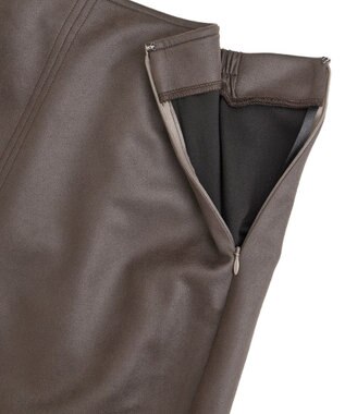 YECCA VECCA レザーライクナロースカート Brown