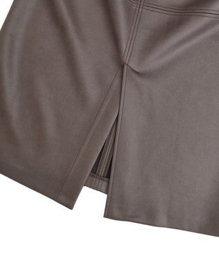 YECCA VECCA レザーライクナロースカート Brown