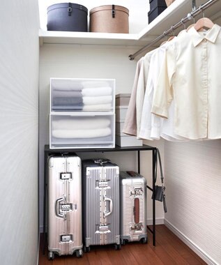  伸縮キャリーケース上ラック タワー ブラック