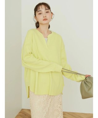 AMERICAN HOLIC スキッパーワッフルプルオーバー Yellow