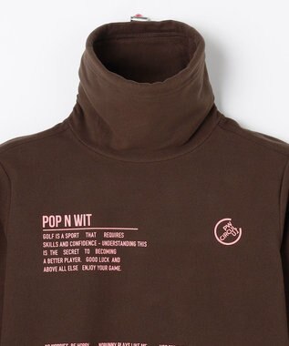 PW CIRCULUS 【起毛素材であたたか】【WOMEN】スピンドル付 両面起毛タートルネック ゴルフウェア レディース ダークブラウン系