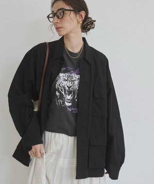 WEGO 【ANGIE VINTAGE】ミリタリー シャツジャケット ブラック