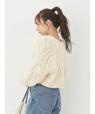 earth music&ecology ｍｉｘケーブルカーディガン Off White