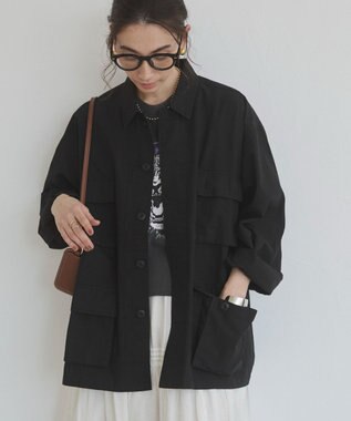 WEGO 【ANGIE VINTAGE】ミリタリー シャツジャケット ブラック
