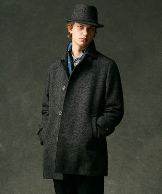JOSEPH ABBOUD 【尾州産カシミヤブレンド素材/軽量】カシミヤブレンドアルパカヘリンボーン ステンカラーコート グレー系7
