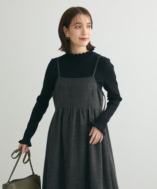 Green Parks ・ＥＬＥＮＣＡＲＥ　ＤＵＥ　ツィードキャミワンピース Black