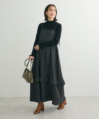 Green Parks ・ＥＬＥＮＣＡＲＥ　ＤＵＥ　ツィードキャミワンピース Black