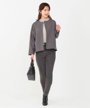 ANY SIS 【洗える/裏起毛】スフレ デニム グレーデニム