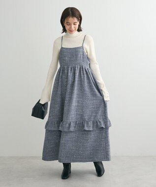 Green Parks ・ＥＬＥＮＣＡＲＥ　ＤＵＥ　ツィードキャミワンピース Gray