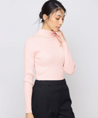組曲 【前後着用・手洗い可】ELENAスパンコール襟デザイン ニット ピンク系