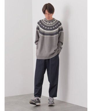 CRAFT STANDARD BOUTIQUE 【男女兼用】求心柄クルーネックニット Gray Mixture