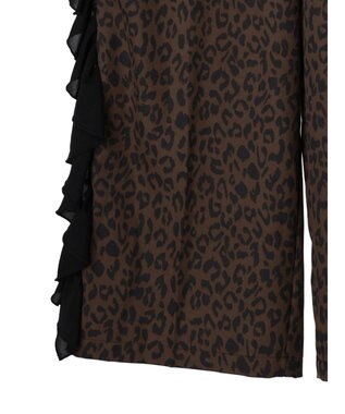 Green Parks ■ＥＳＣＡＲ　サイドラッフルストレートパンツ Leopard