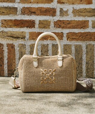 russet ナイロンラフィアミニボストンバッグ《かごバッグ》(CE-1715)