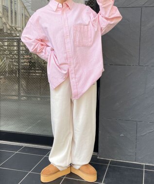 WEGO 裏起毛ロゴ刺繍スウェットパンツ オフホワイト