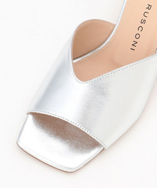 GRACE CONTINENTAL FABIO RUSCONI メタリックミュール シルバー