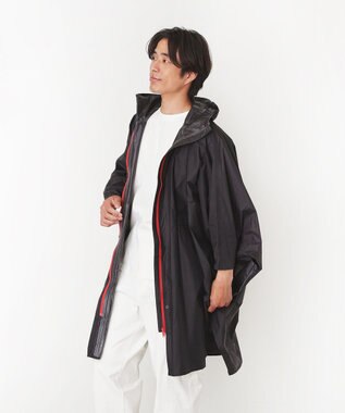 MOONBAT POLO RALPH LAUREN(ポロ ラルフローレン) ポロポニー ポケッタブル レインポンチョ レインコート 無地 フード 収納袋 ロゴ入 レディース ブラック