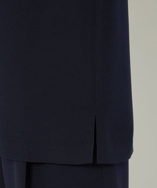 uncrave 【防シワ・洗濯機洗い可】ウォッシャブルダブルクロス スリットスリーブ ブラウス（uncrave STANDARD） ネイビー