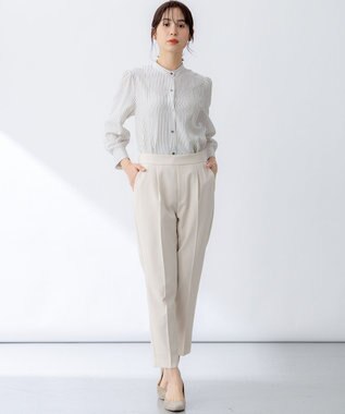 組曲 【ストレッチ・イージーケア】オシャクロス テーパードパンツ アイボリー系