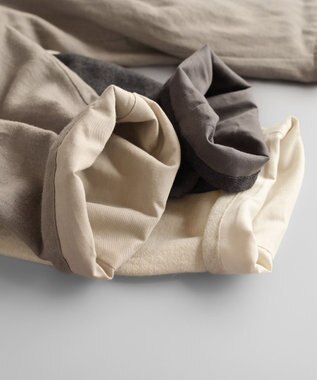 muuc 〈軽やかな尾州産リネンウール〉スラックスパンツ  　ロングシーズン 秋冬春 後ろウエストゴム有り ゆったりシルエット セットアップ可能  裏地有り グレー