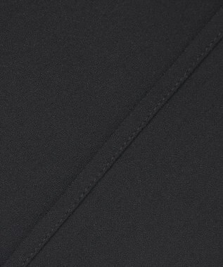 ICB 【洗える】ストレッチジョーゼット ラッフルデザインブラウス ブラック系