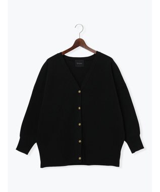 Te chichi コクーンVネックカーディガン ブラック