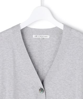 23区 【先行予約/WEB&一部店舗限定】スビンハイツイスト Vネック カーディガン ライトグレー系