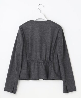 J.PRESS LADIES アクアレジェンドウールジャージー ノーカラー ジャケット ライトグレー系