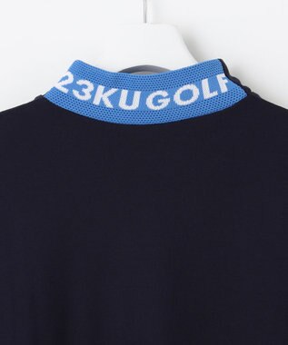 23区GOLF 【MEN】【吸水速乾/UVカット】スポーティ モックネックシャツ ネイビー系