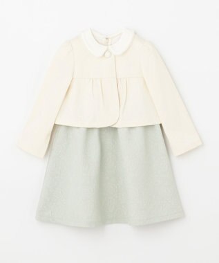 組曲 KIDS 【110-130cm】ジャガード セットアップ ミントグリーン系