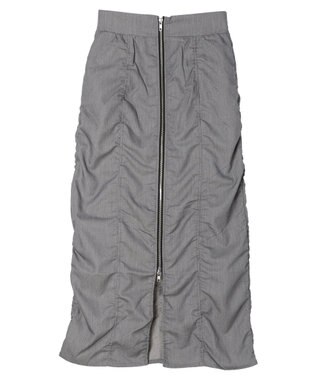 Green Parks ・ＥＬＥＮＣＡＲＥ　ＤＵＥ　シャーリングＷーＺＩＰスカート Gray