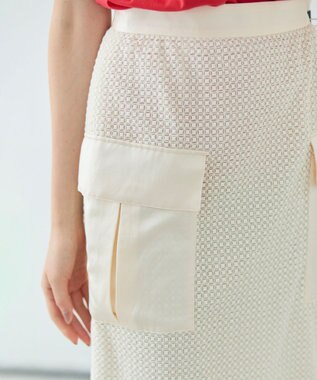 BEIGE， NIGELLA / 異素材MIXコットンレースビックポケットスカート Meringue