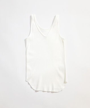 LENO BACK TO FRONT TANK TOP　前後着用可能テレコタンクトップカットソー WHITE