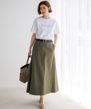 23区 【WEB&一部店舗限定カラーあり】ストレッチギャバ チノ スカート [WEB&一部店舗限定]カーキ系