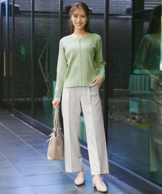 Tiaclasse ワンポイント刺繍ケーブルカーディガン ミント