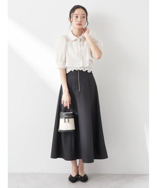 earth music&ecology ＳＥＴ２点シアークロップドシャツ×シャーリングタンク Ivory