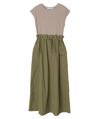 Green Parks ・ＥＬＥＮＣＡＲＥ　ＤＵＥ　リブキリカエワンピ Gray Beige