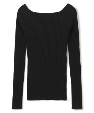 uncrave 【洗える】スムースニット オフショルプルオーバー（uncrave WHITE） ブラック