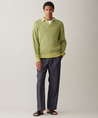 UNFILO MENS メッシュ ニットポロ [24年春夏商品] イエロー