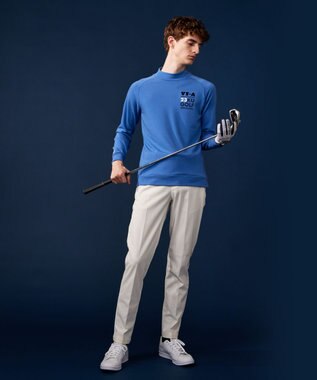 23区GOLF 【MEN】【吸湿発熱】グランサーモ裏毛　プルオーバー サックスブルー系