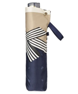 MOONBAT LANVIN en Bleu 折りたたみ傘 サテンプリントリボン ネイビーブルー