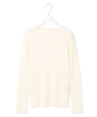 ICB 【洗える】エクストラファインメリノ  ボートネックプルオーバー オフホワイト系