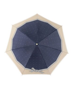 MOONBAT LANVIN en Bleu 折りたたみ傘 サテンプリントリボン ネイビーブルー