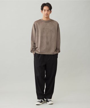 UNFILO MENS 【OCEANS 雑誌・web・YouTube 掲載】FLANNEL TOUCH 機能美パンツ ワイド ブラック