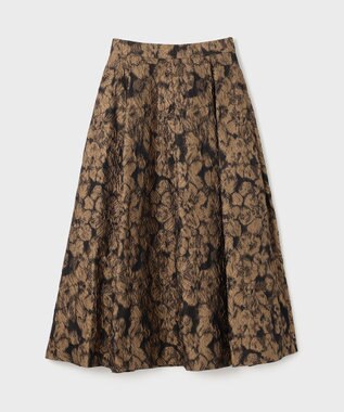 GRACE CONTINENTAL ジャガードタックスカート ブラウン